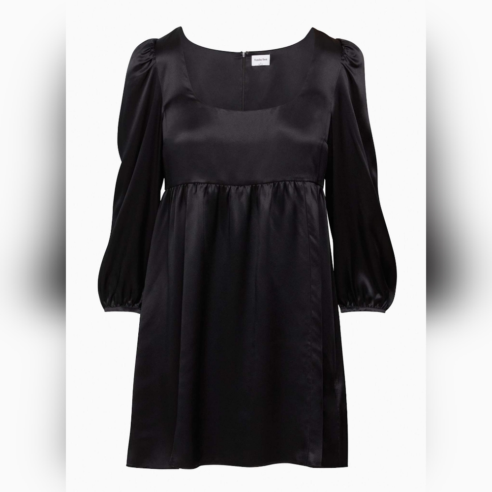 Aritzia Sunday Best Cursive black silk dress